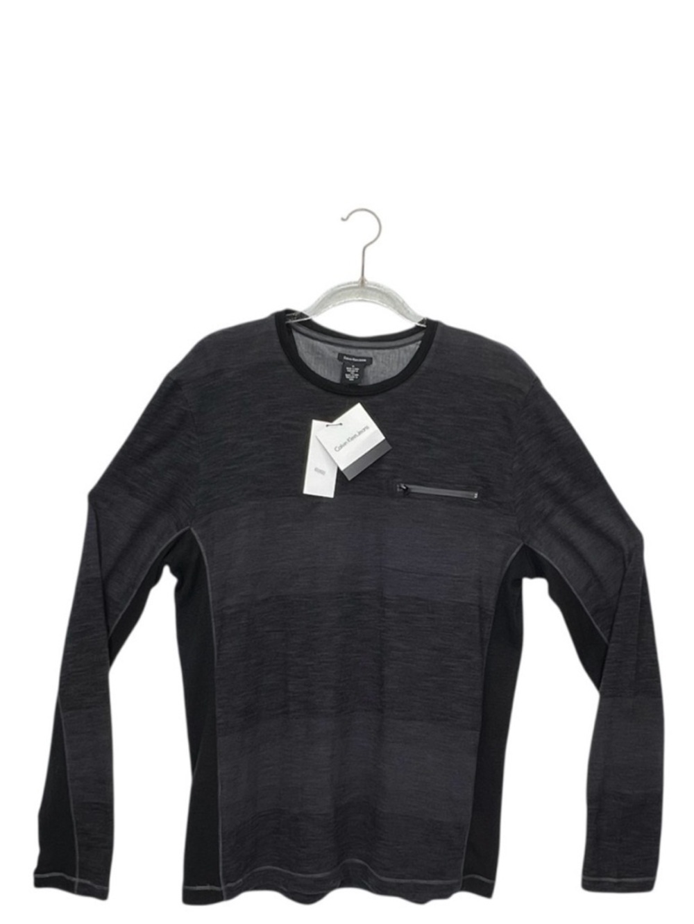 Calvin Klein Jeans Long Sleeve T-Shirt Men’s Size Medium Black Gray New NWT